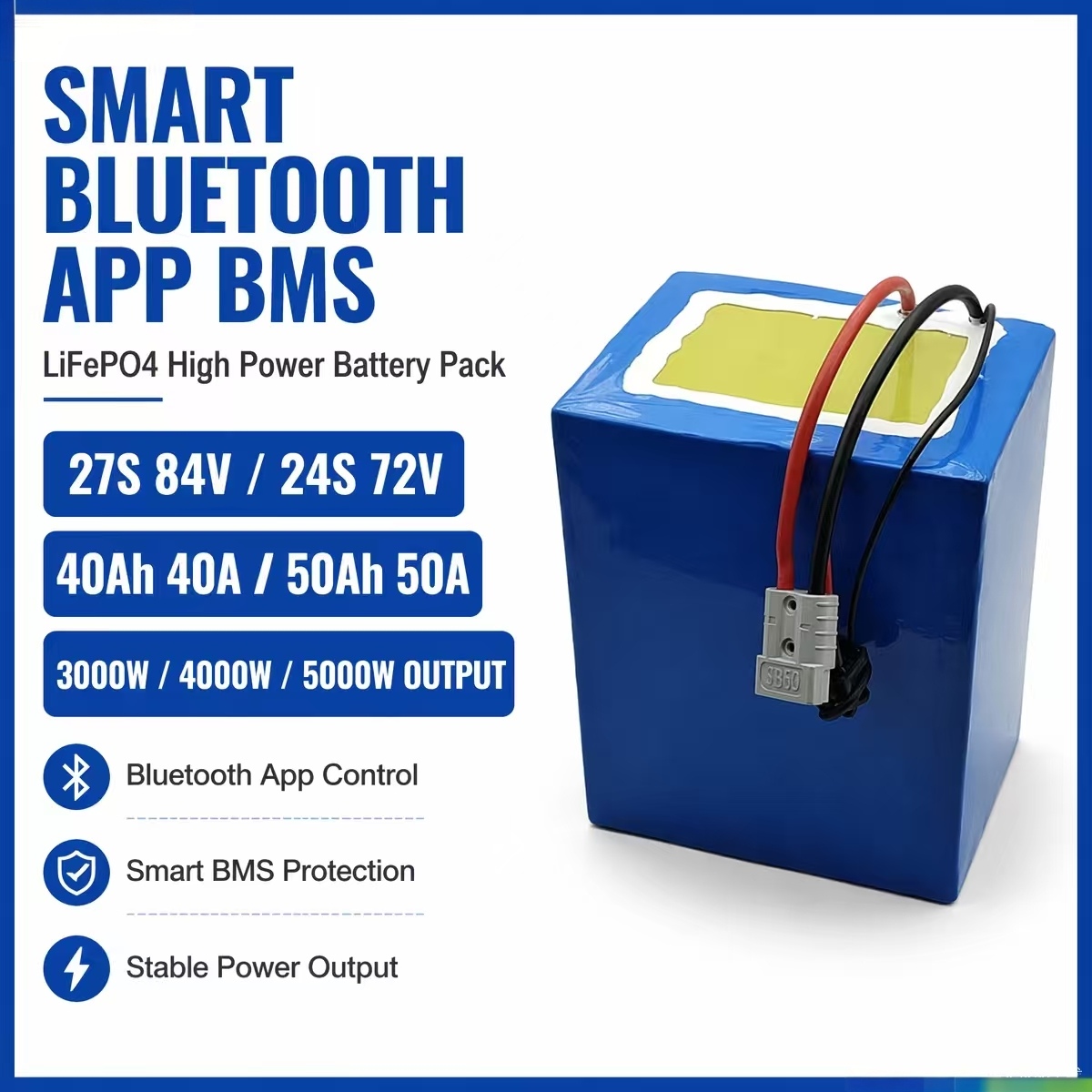 Paquete de baterías de litio L - 84V 50A Smart Bms Bluetooth reseña y precio