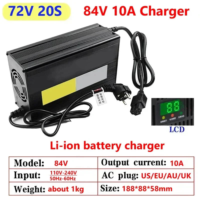 Cargador de batería de litio 1 - 84V 20A Smart Charger reseña y precio