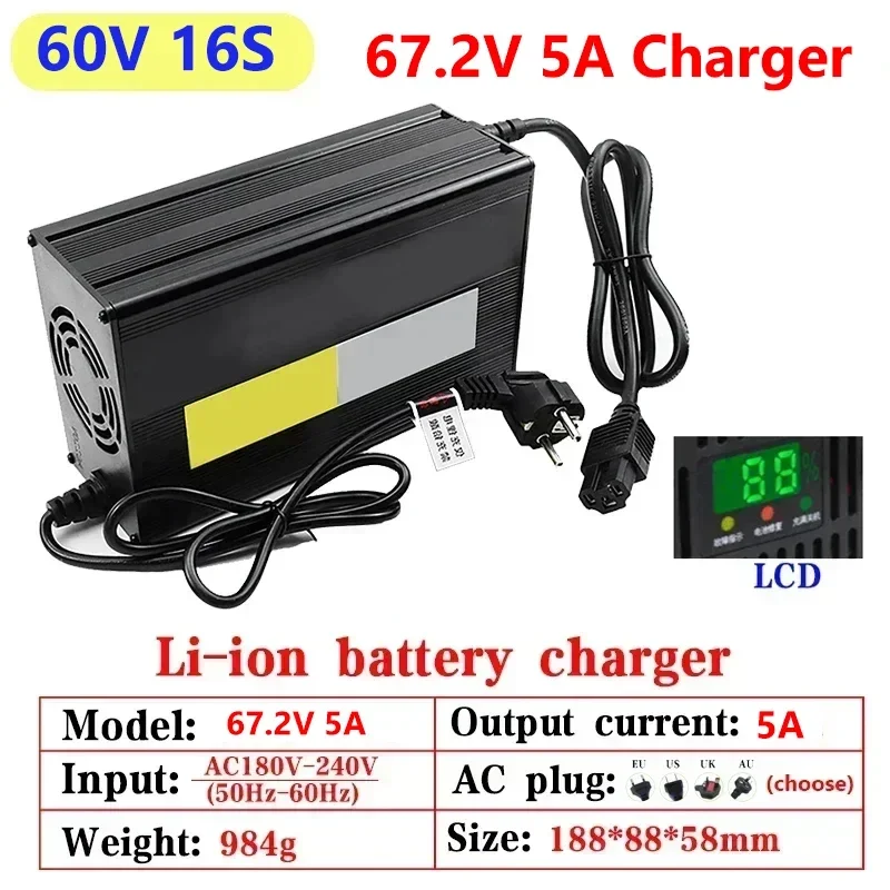 Cargador de batería de litio 5 - 84V 20A Smart Charger reseña y precio